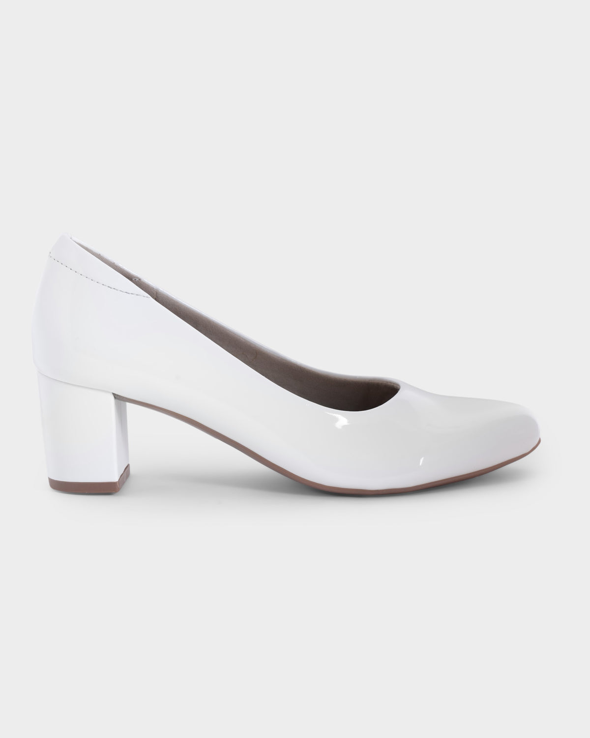 Bianca Round-toe Block Heel Pumps photo 4 - White