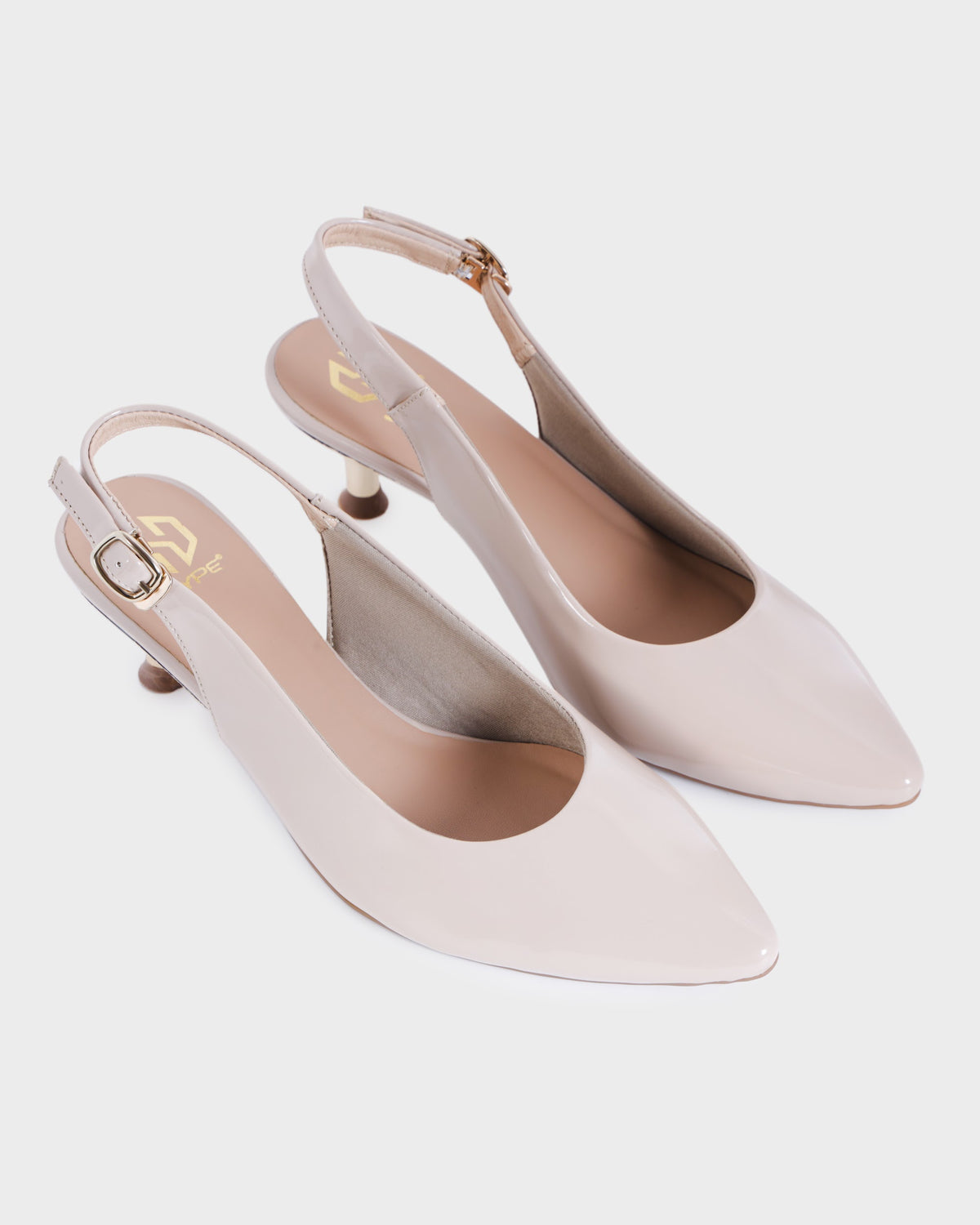 Colette Pointed-toe Kitten Heel Mules photo 4 - Beige