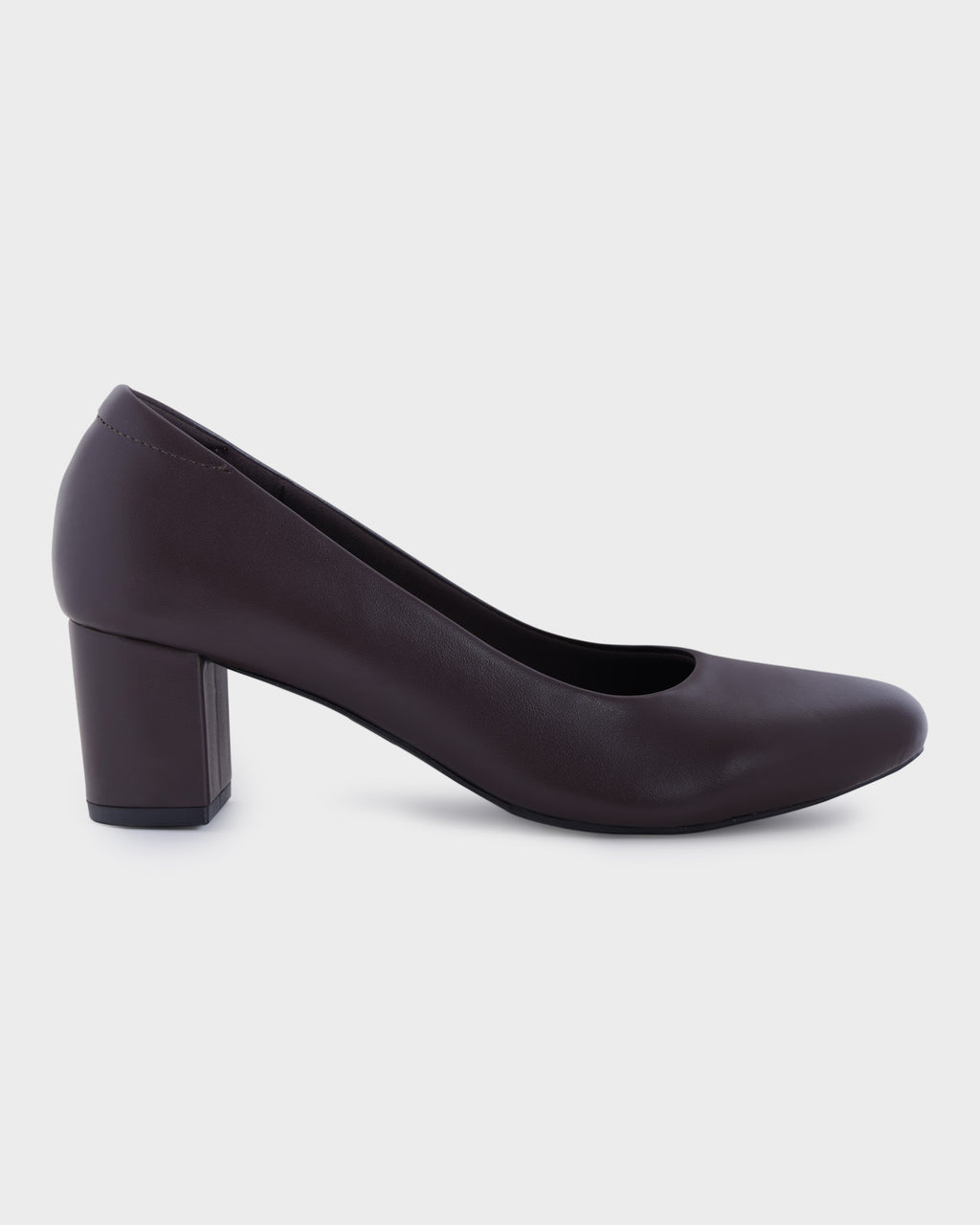 Ingrid Round-toe Office Wear Block Heel Pumps photo 5 - Brown