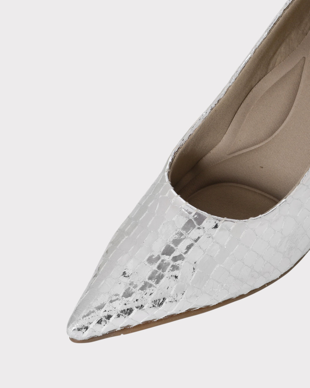 Marianna Pointed-toe Party Wear Block Heel Pumps photo 3 - Silver