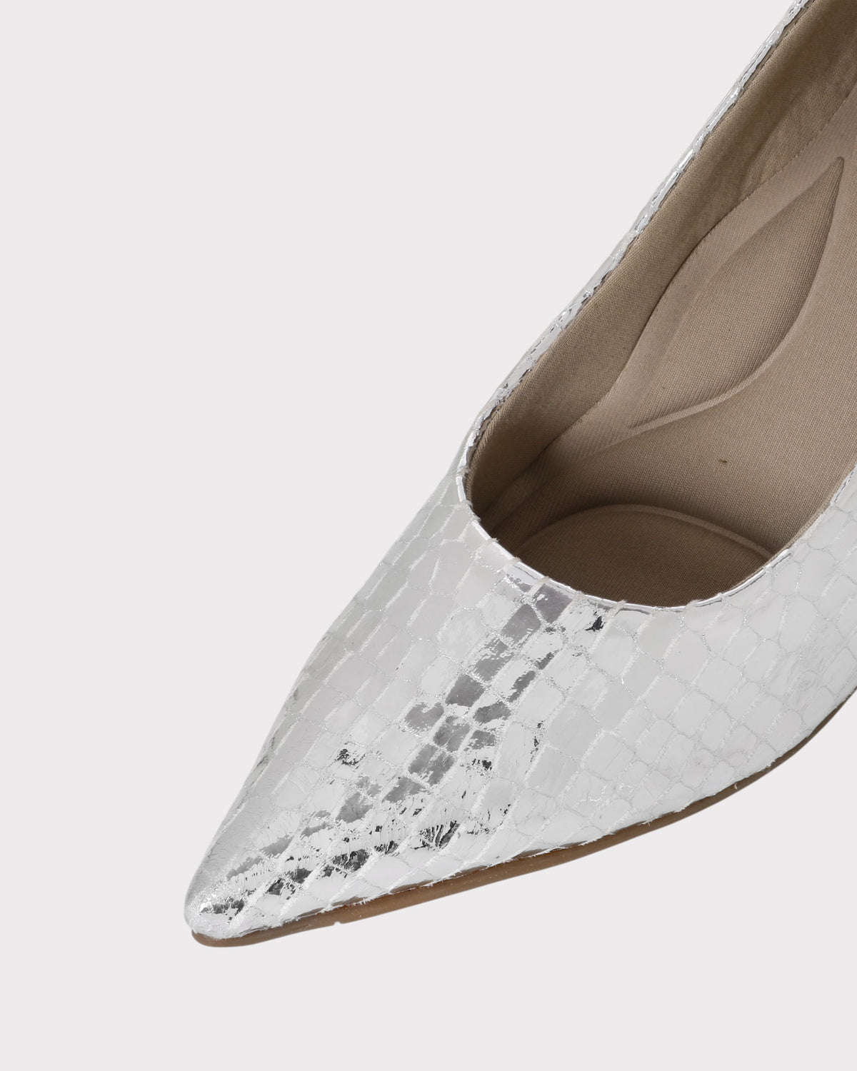 Marianna Pointed-toe Party Wear Block Heel Pumps photo 3 - Silver