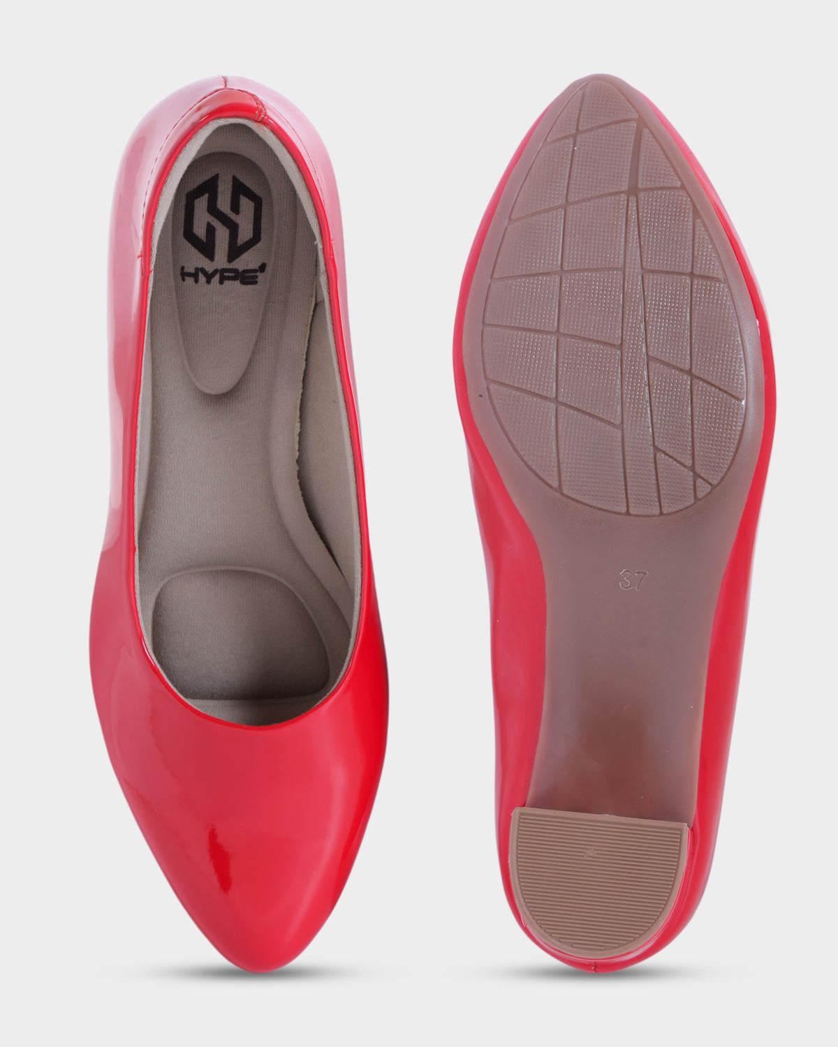 Bianca Round-toe Block Heel Pumps photo 2 - Red