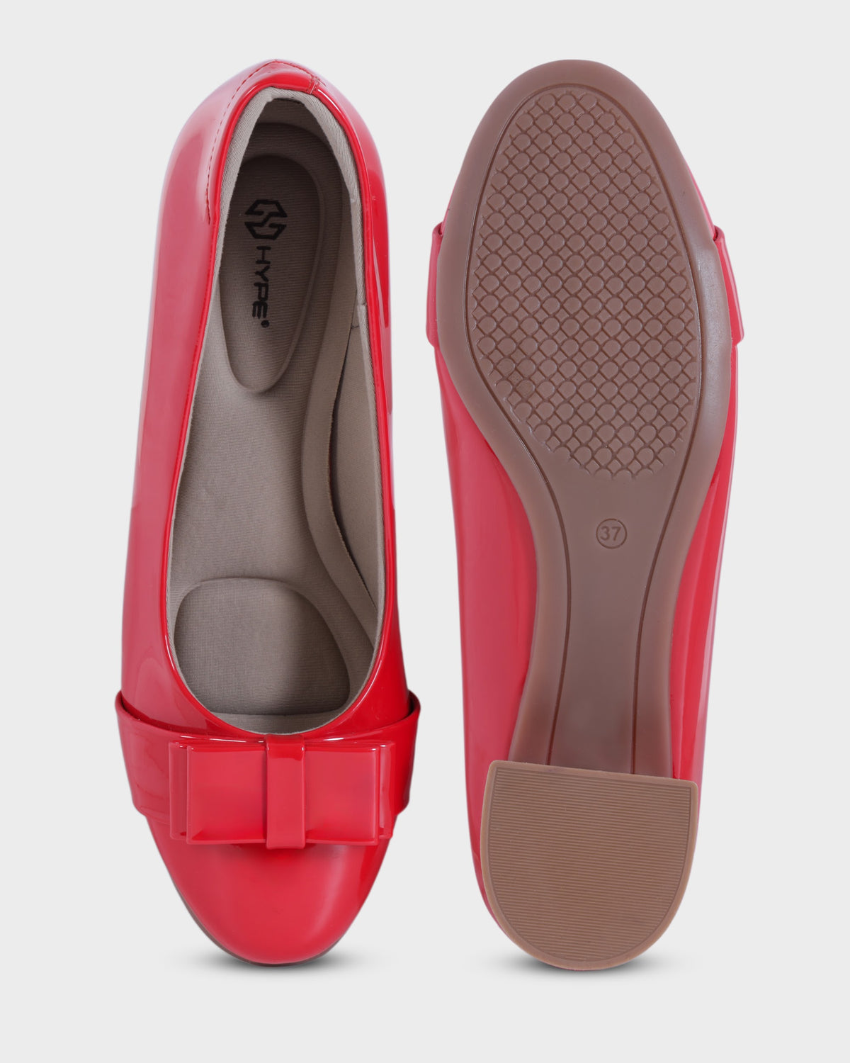 Coralie Round-toe Low Block Heel Bellies photo 2 - Red