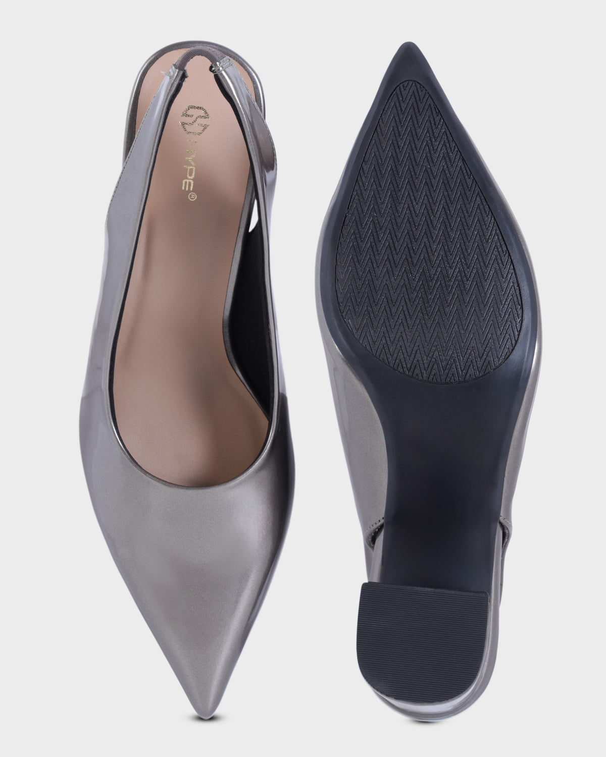 Amelie Pointed-toe Block Heel Mules photo 2 - Grey