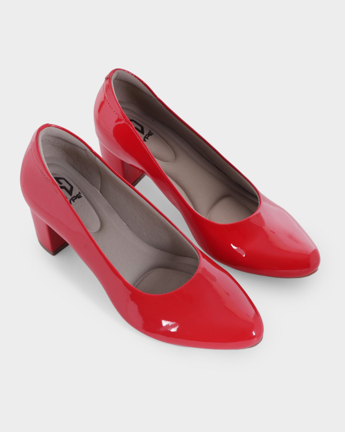 Bianca Round-toe Block Heel Pumps photo 4 - Red