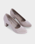 Bianca Round-toe Block Heel Pumps photo 5 - Beige