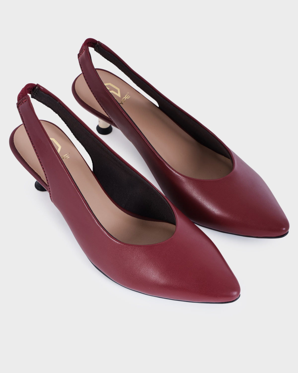 Fleur Pointed-toe Pencil Heel Mules photo 4 - Maroon