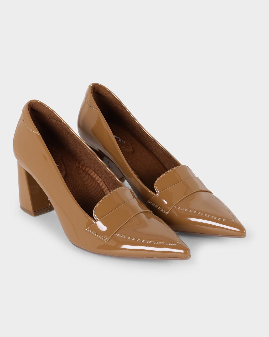 Emmy Pointed-toe Block Heel Pumps photo 4 - Tan