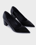 Reina Pointed-toe High Block Heels photo 4 - Black