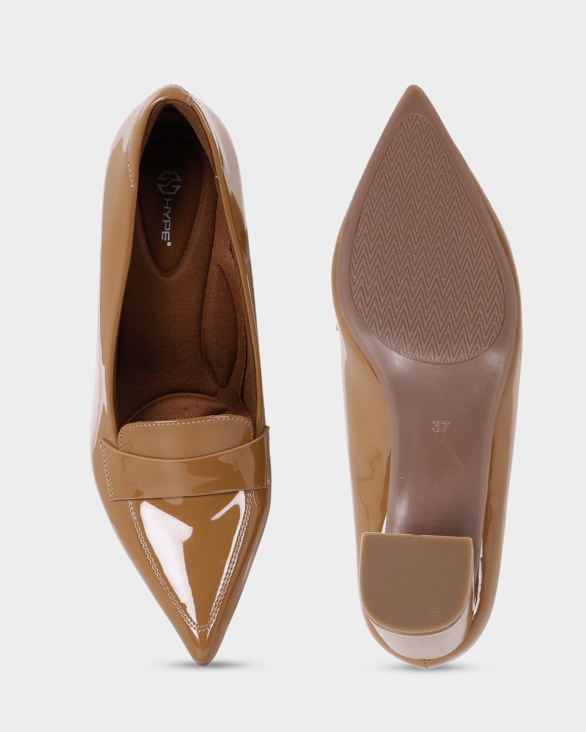 Emmy Pointed-toe Block Heel Pumps photo 2 - Tan
