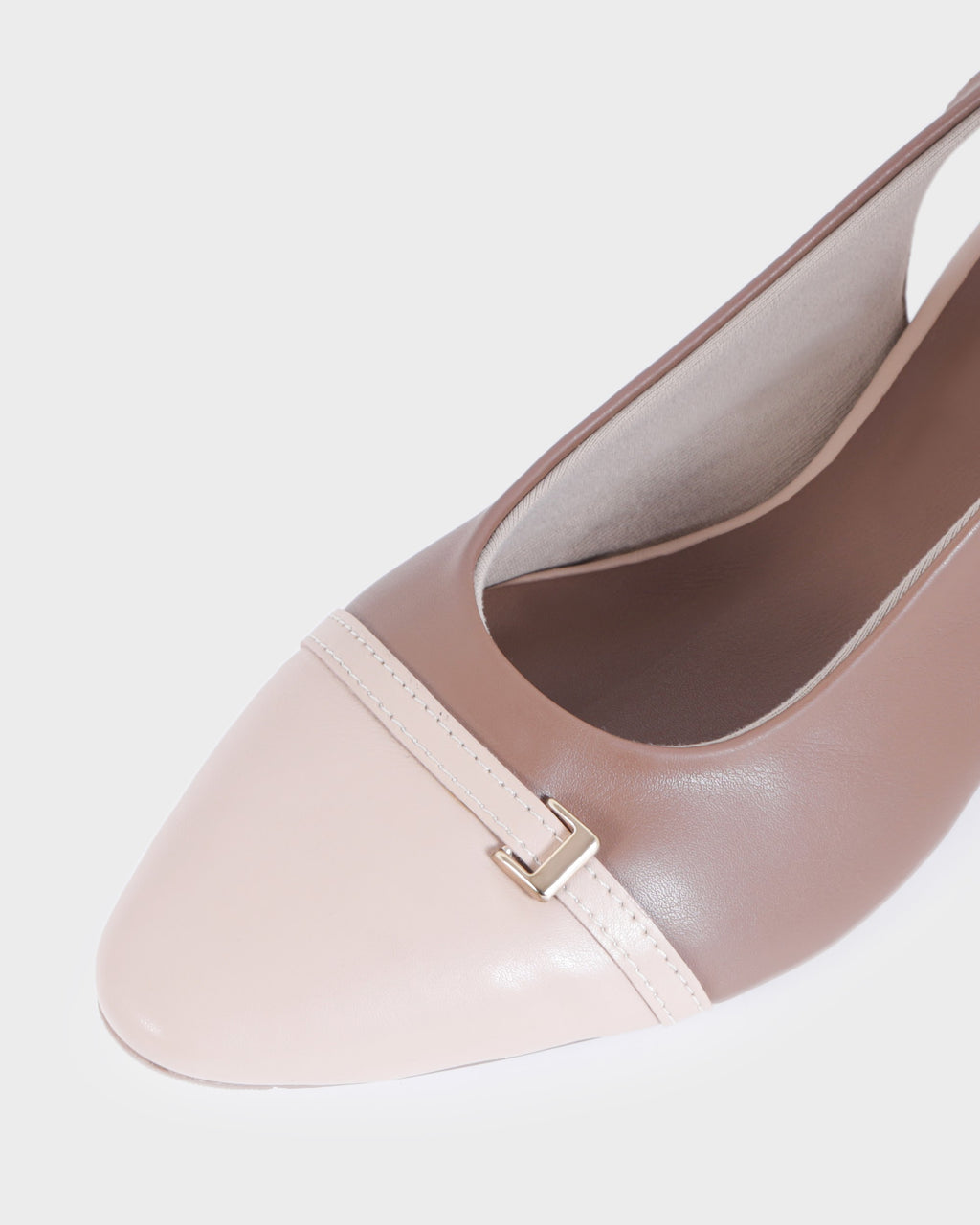 Elodie Closed-toe Low Heel Mules photo 3 - Beige