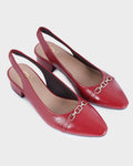 Camille Pointed-toe Low Heel Mules photo 4 - Maroon