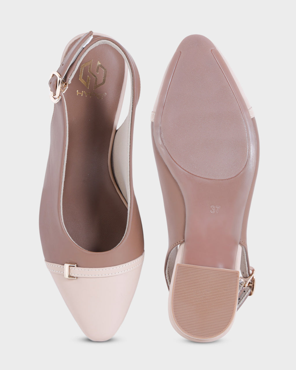 Elodie Closed-toe Low Heel Mules photo 2 - Beige