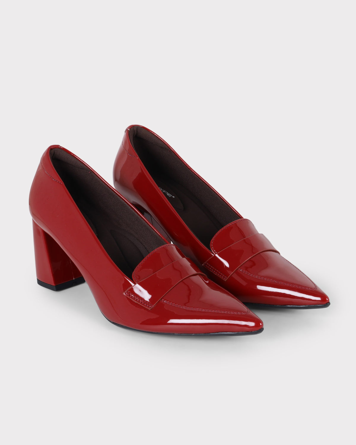 Emmy Pointed-toe Block Heel Pumps photo 4 - Maroon