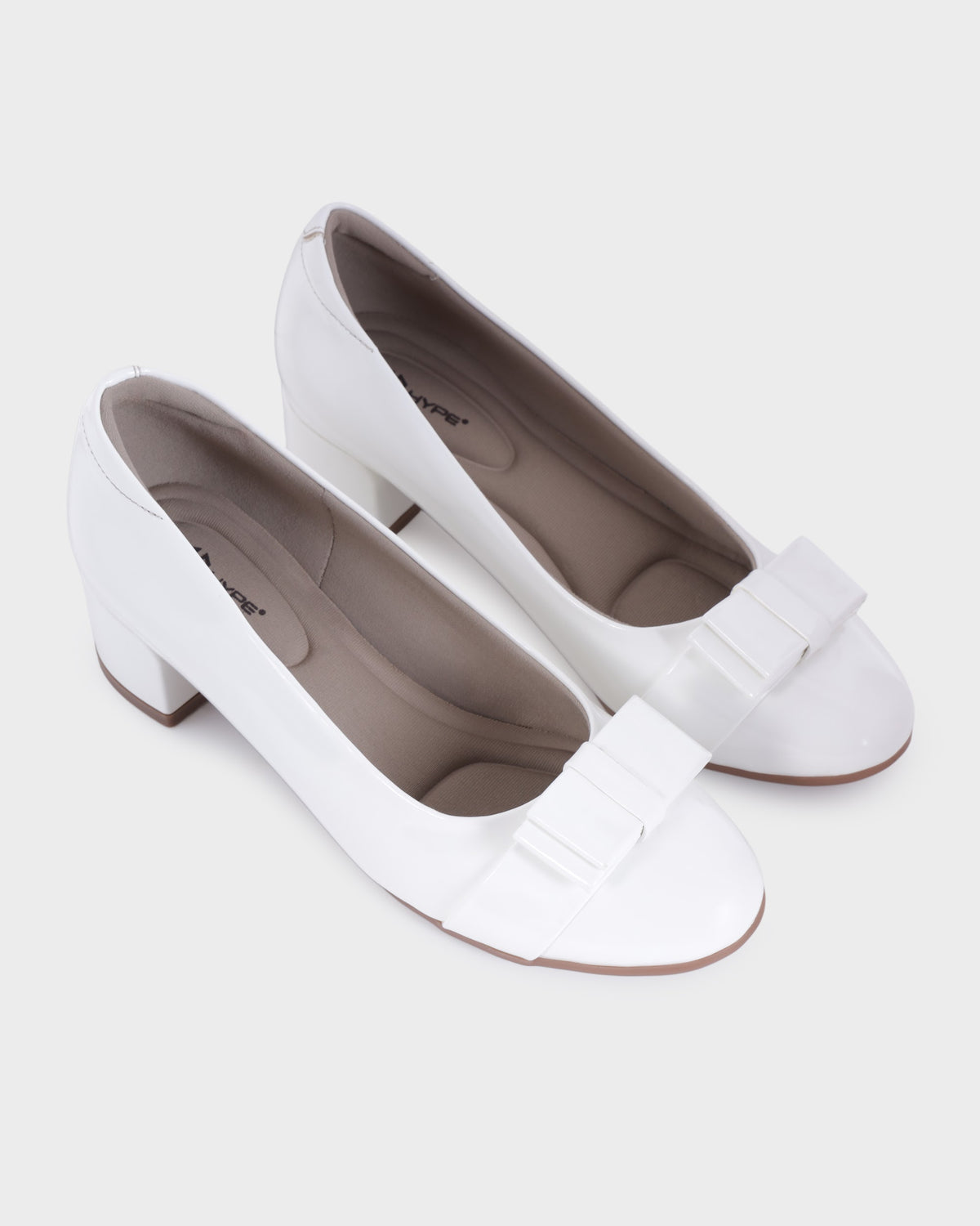 Coralie Round-toe Low Block Heel Bellies photo 4 - White