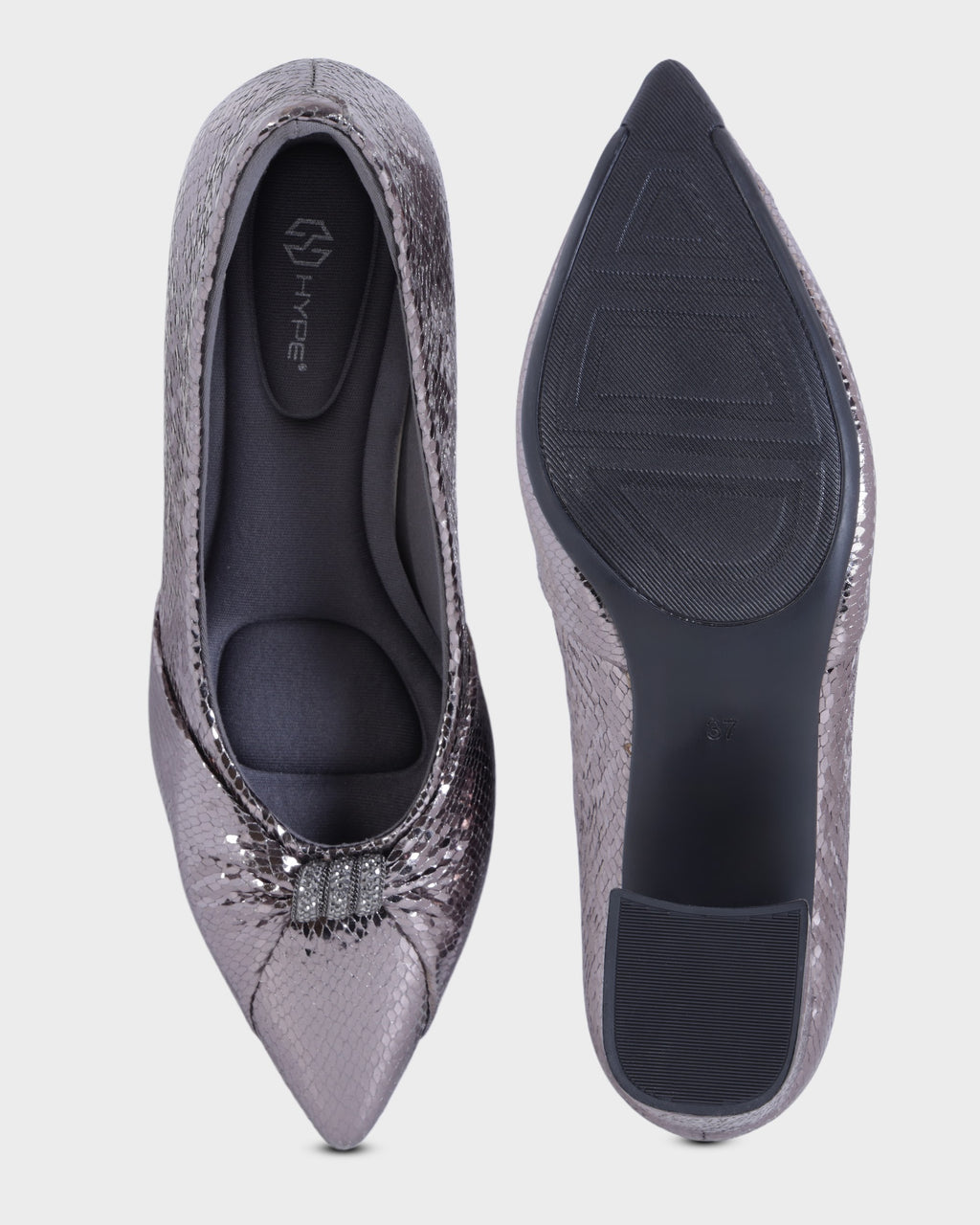 Simone Pointed-toe Party Wear High Heels photo 2 - Gun Metal