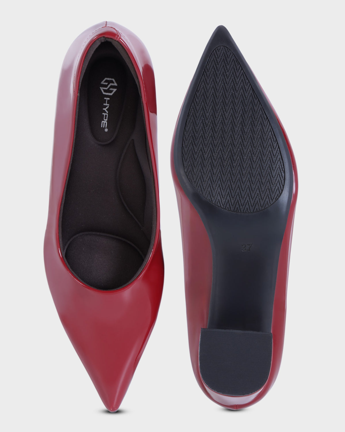 Reina Pointed-toe High Block Heels photo 2 - Maroon