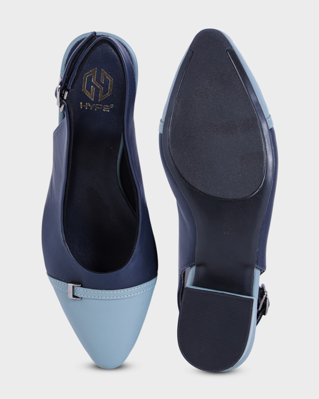 Elodie Closed-toe Low Heel Mules photo 2 - Blue
