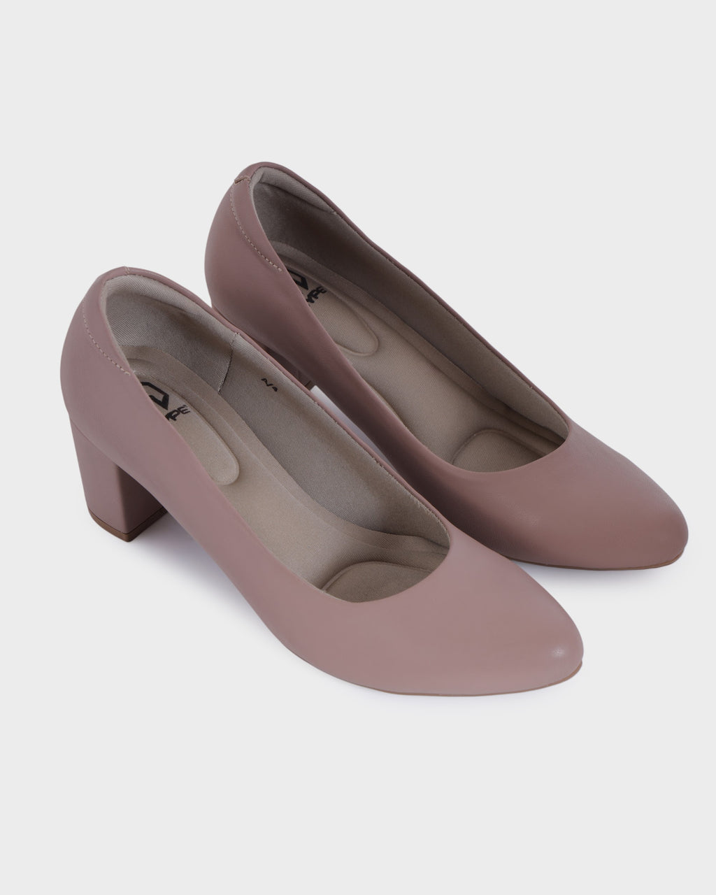 Ingrid Round-toe Office Wear Block Heel Pumps photo 4 - Nude