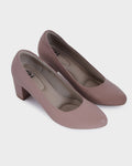 Ingrid Round-toe Office Wear Block Heel Pumps photo 4 - Nude