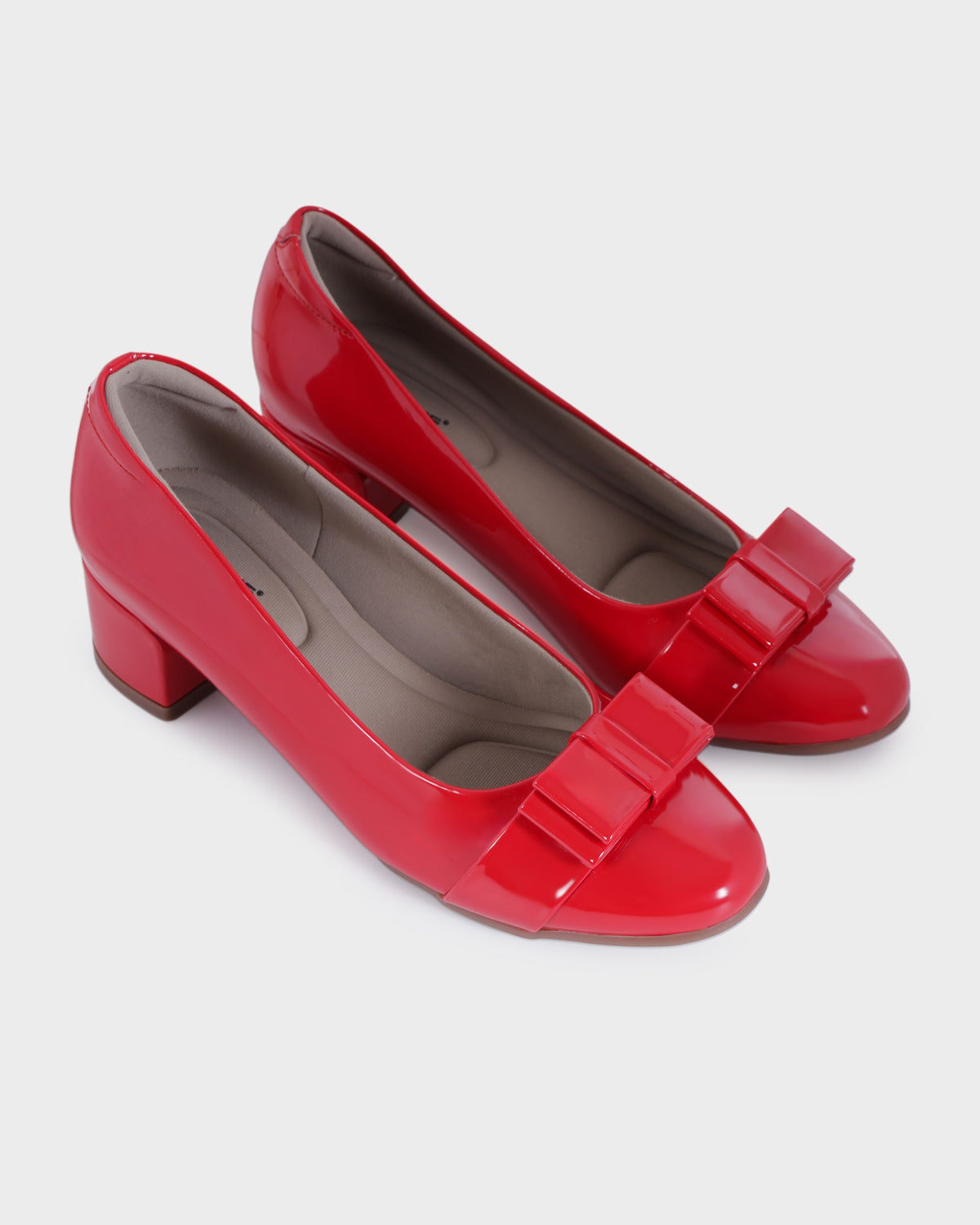 Coralie Round-toe Low Block Heel Bellies photo 4 - Red