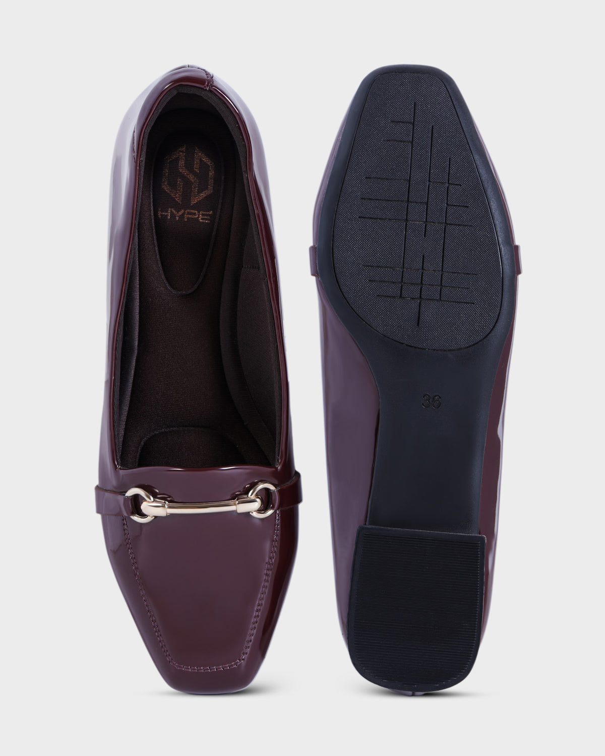 Elise Square-toe Formal Flat Bellies photo 2 - Maroon
