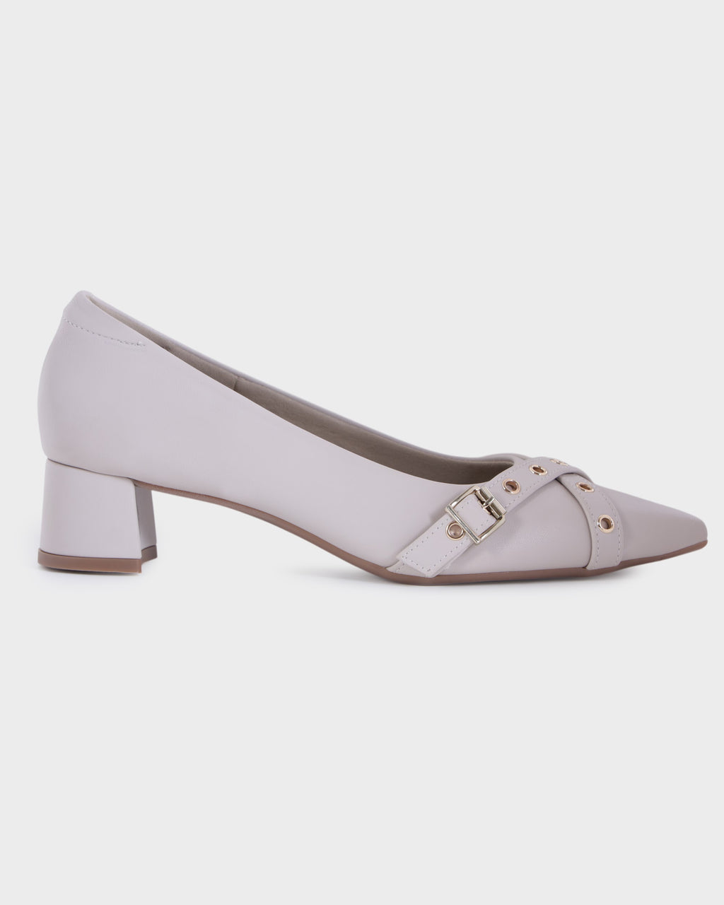 Harlow Pointed-toe Low Block Heel Pumps photo 5 - Ivory