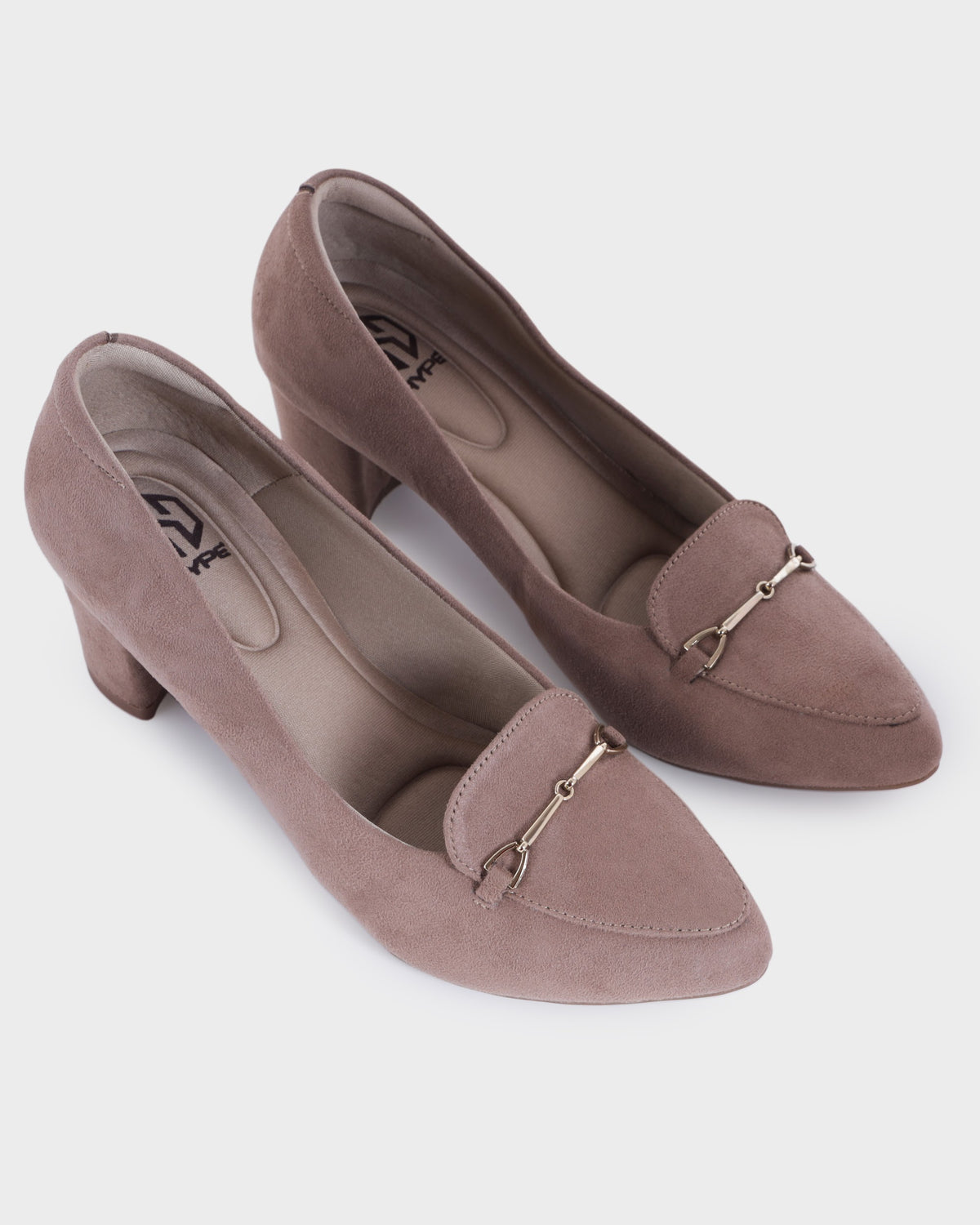 Vivienne Pointed-toe Mid Block Heel Pumps photo 4 - Beige