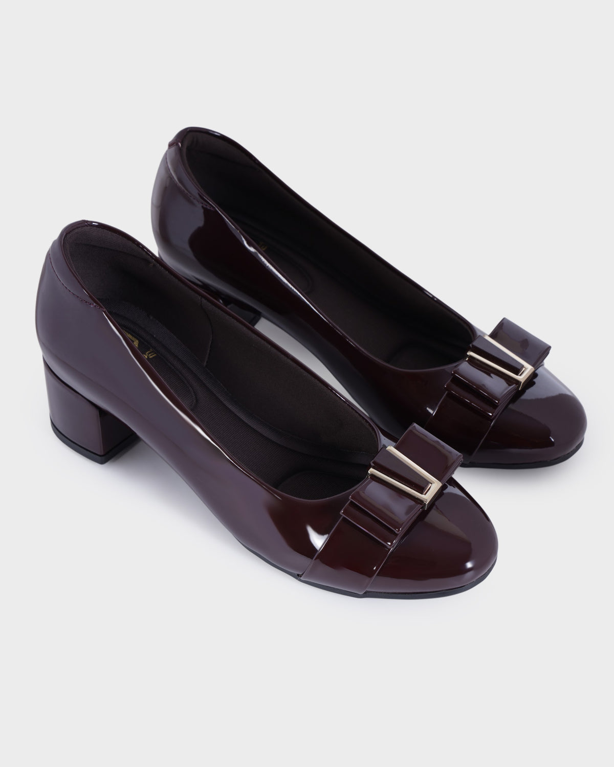 Coralie Round-toe Low Block Heel Bellies photo 4 - Maroon