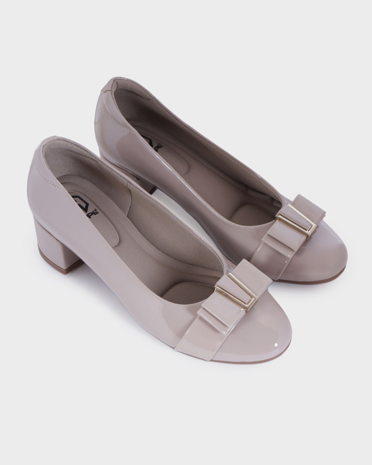 Coralie Round-toe Low Block Heel Bellies photo 4 - Beige