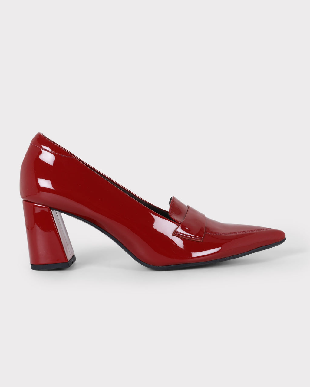 Emmy Pointed-toe Block Heel Pumps photo 3 - Maroon