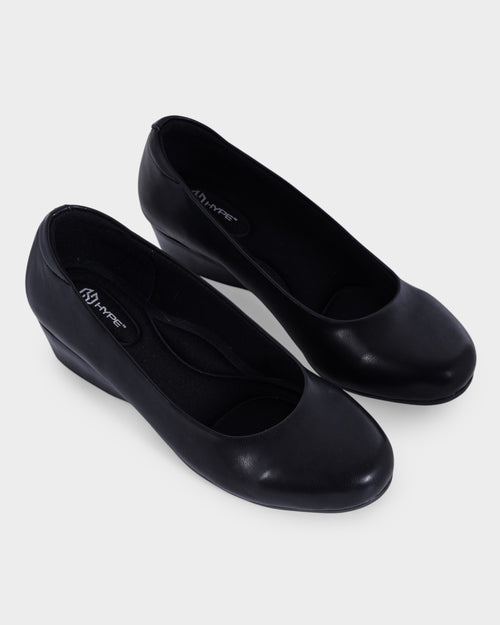 Clara Low Wedge Heel Bellies photo 4 - Black