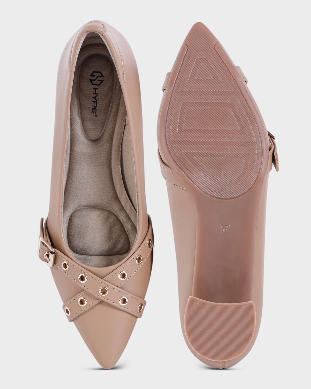 Harlow Pointed-toe Low Block Heel Pumps photo 2 - Beige