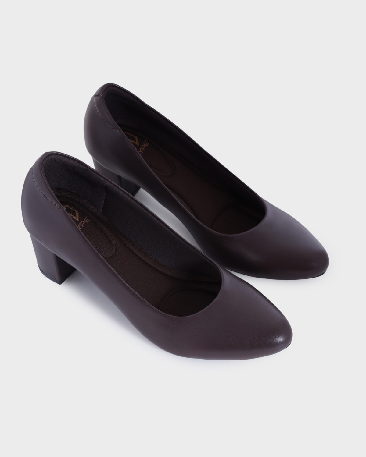Ingrid Round-toe Office Wear Block Heel Pumps photo 4 - Brown