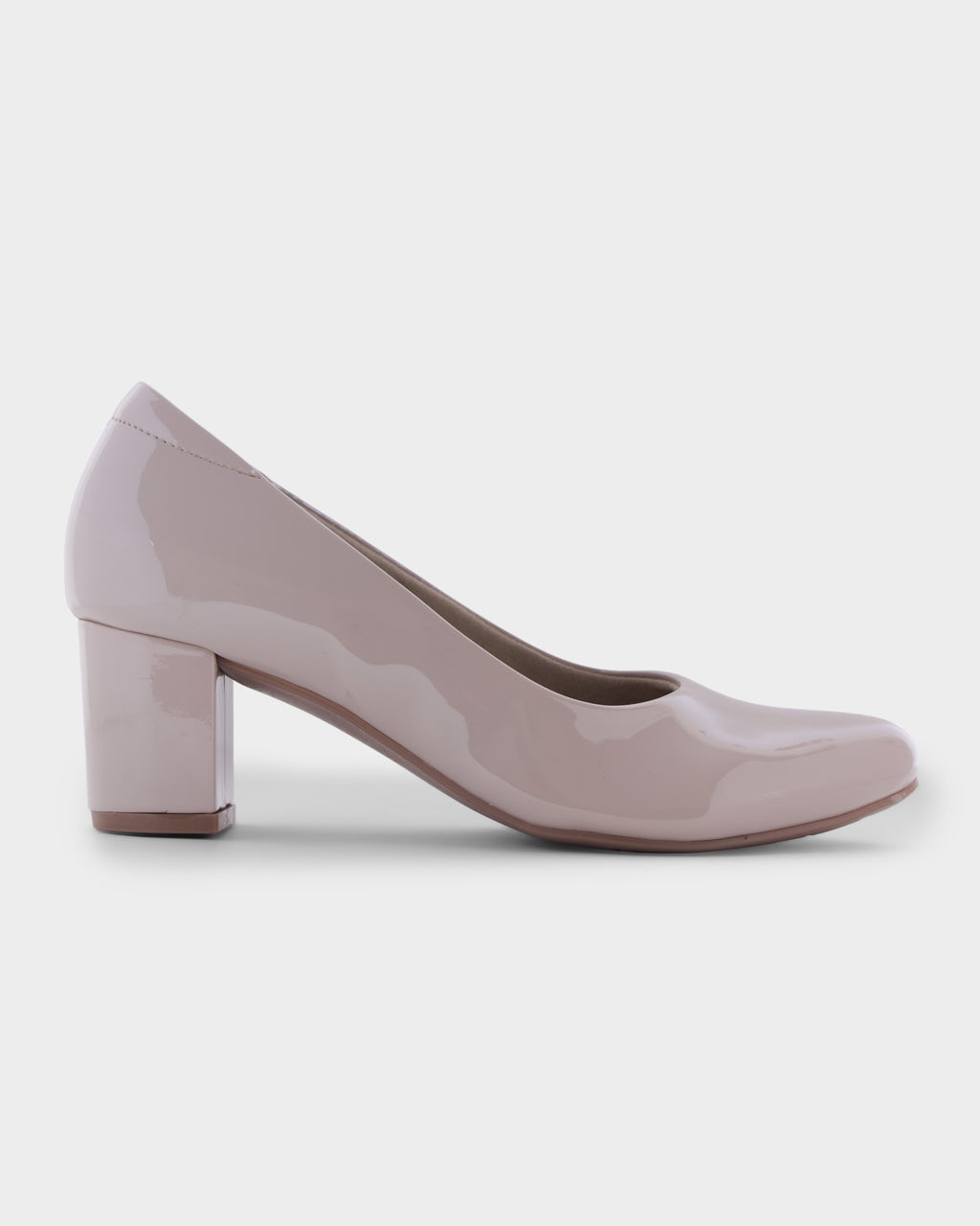 Bianca Round-toe Block Heel Pumps photo 3 - Beige