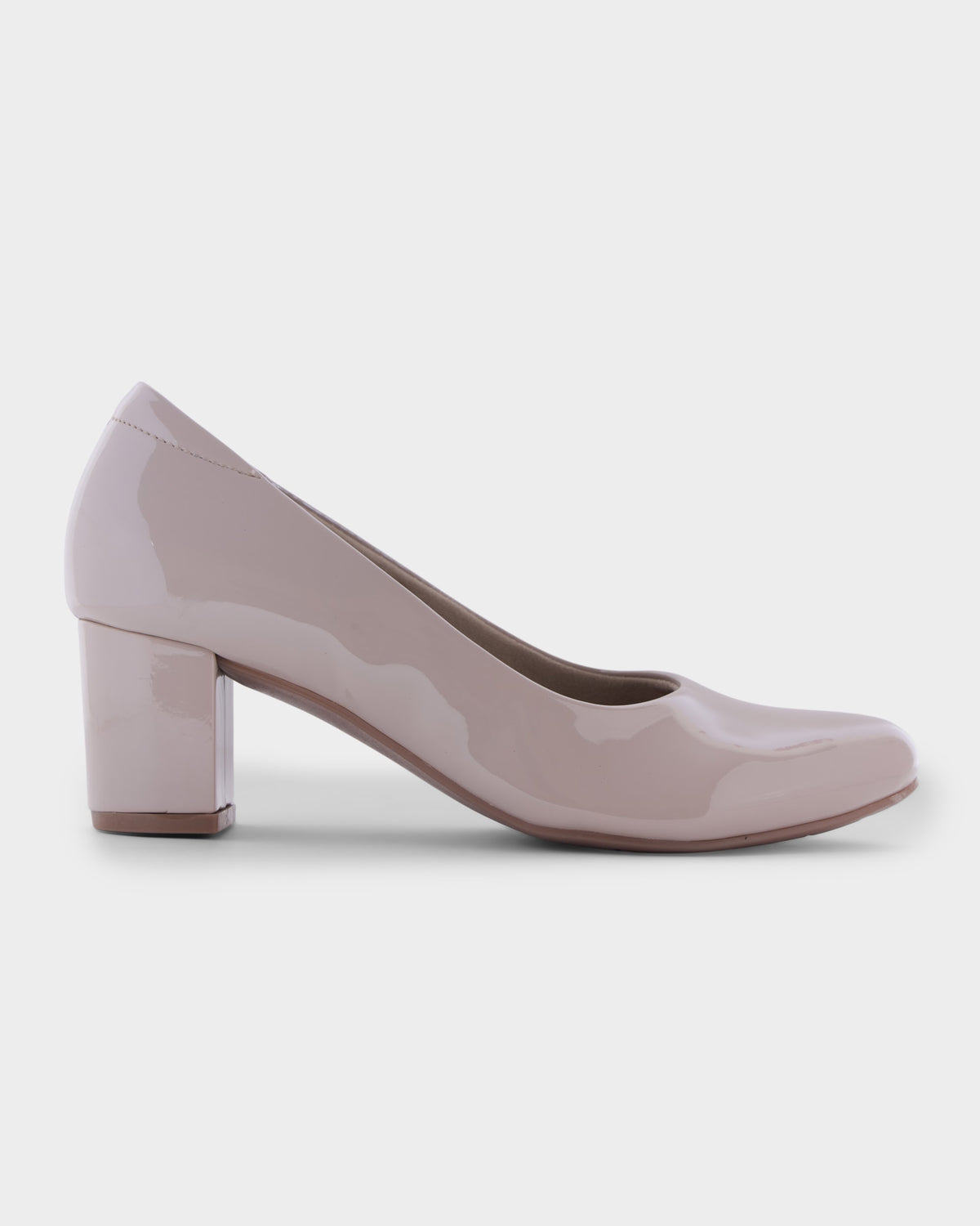 Bianca Round-toe Block Heel Pumps photo 3 - Beige