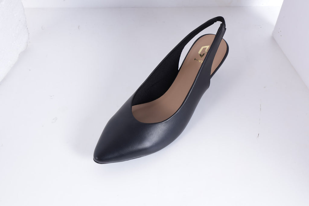 Fleur Pointed-toe Pencil Heel Mules photo 3 - Black