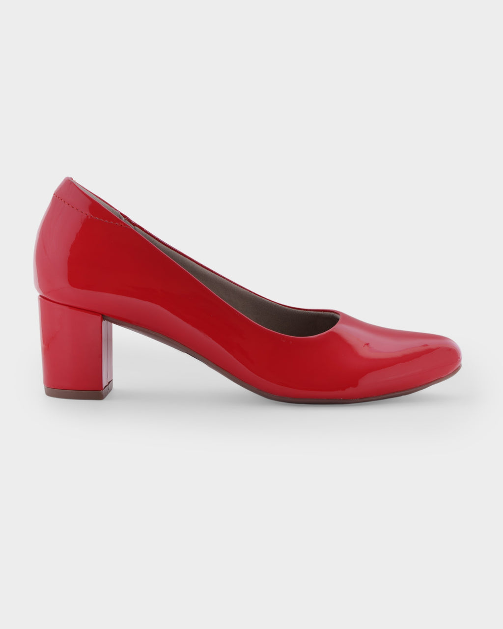 Bianca Round-toe Block Heel Pumps photo 5 - Red