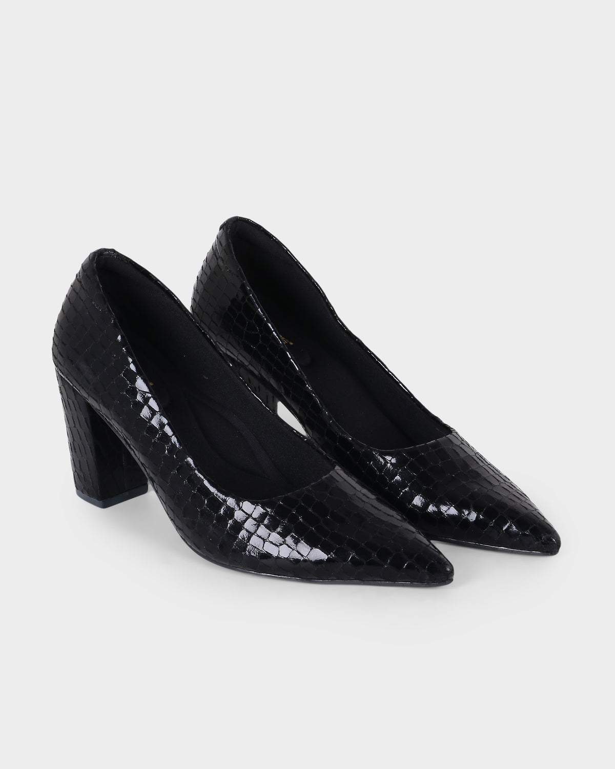 Marianna Pointed-toe Party Wear Block Heel Pumps photo 2 - Black