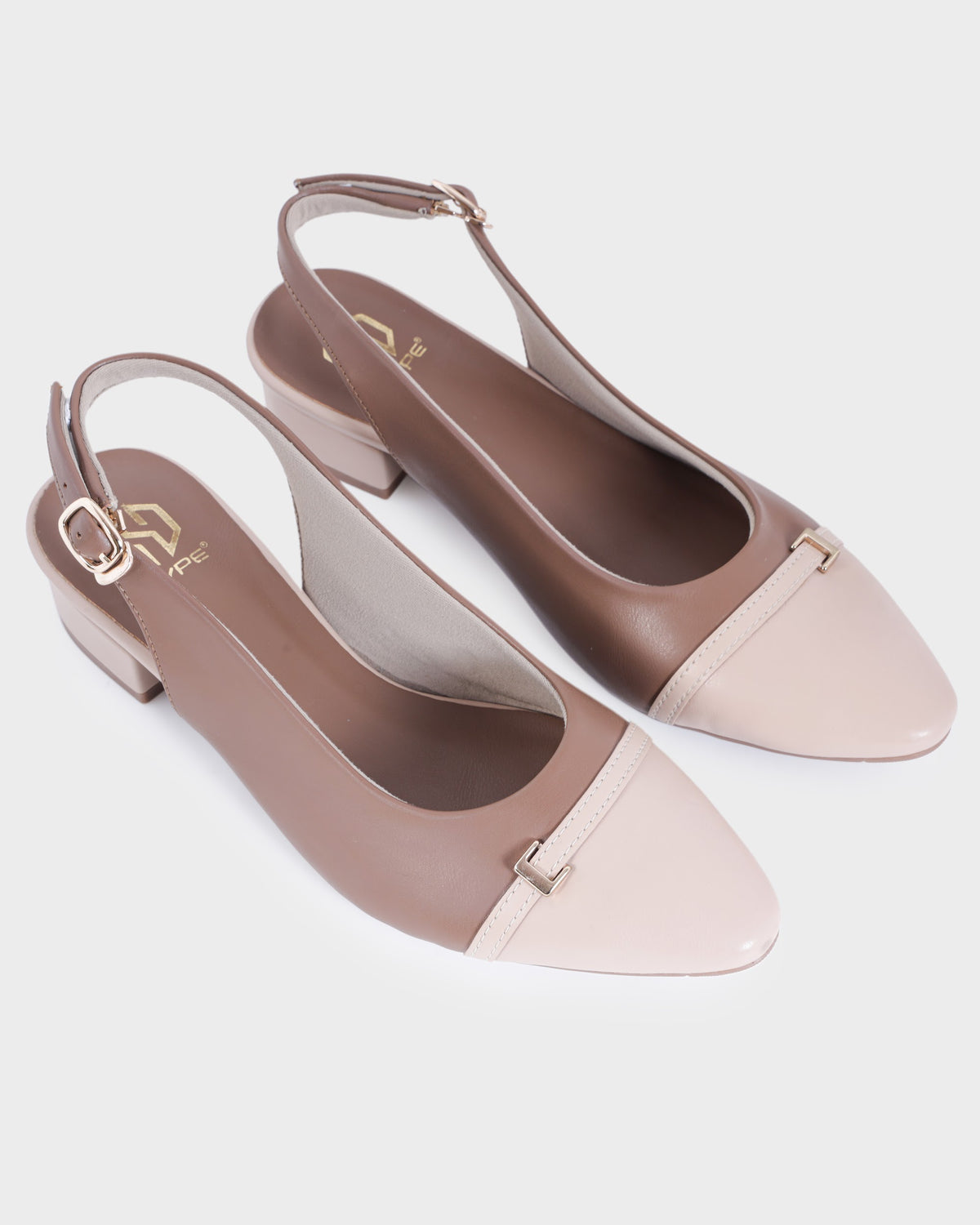 Elodie Closed-toe Low Heel Mules photo 4 - Beige
