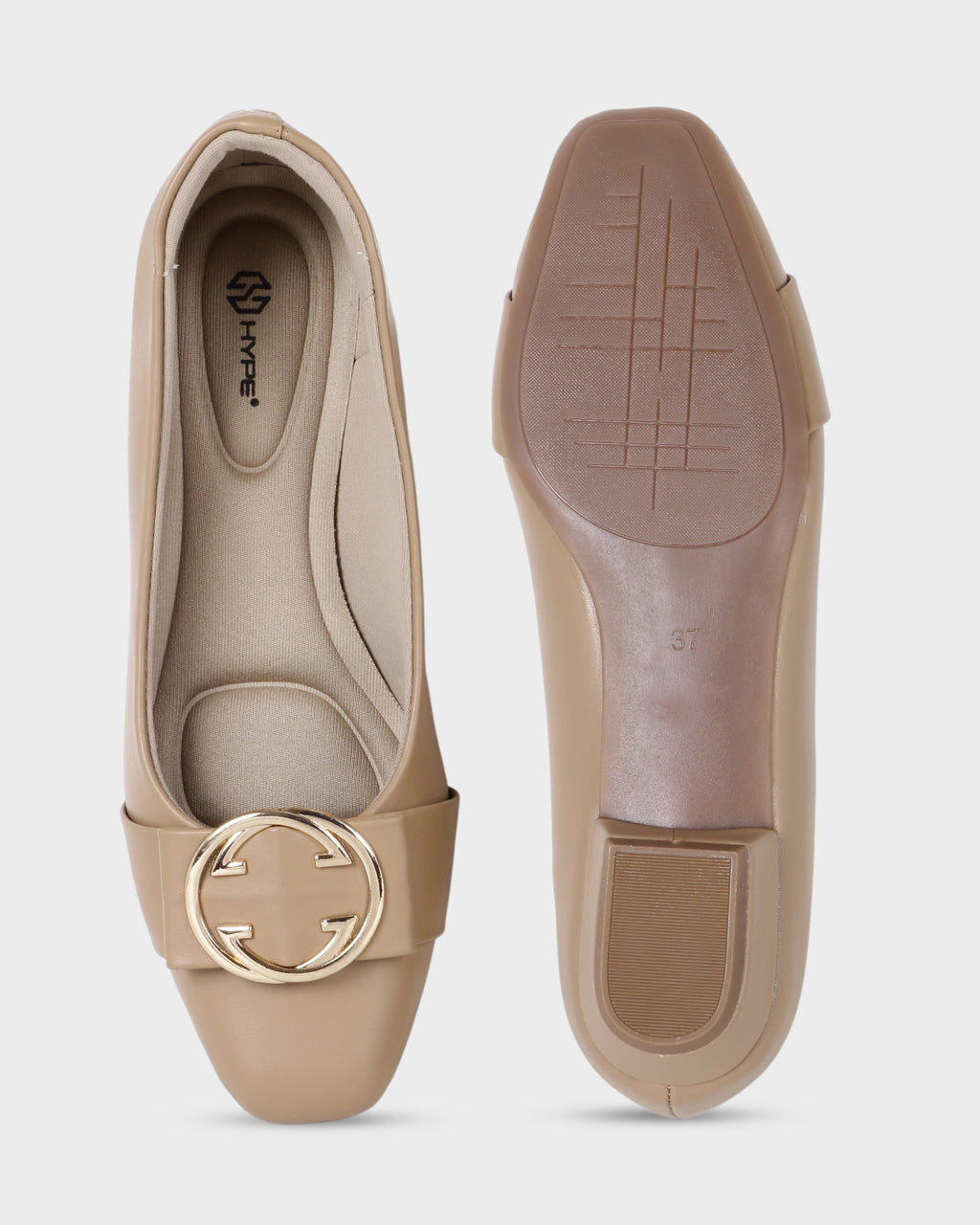 Scarlet Sovereign Square-toe Flat Bellies photo 2 - Beige